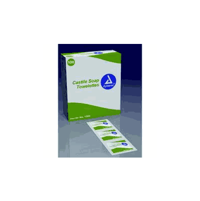 Castile Soap Towelettes, 10/100/Cs - Dynarex