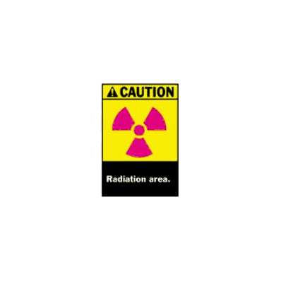 Caution Sign Caution: Radiation Area, With Pi