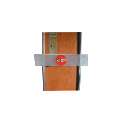 Caution Sign Posey Stop - Door Guard, W/Adhs
