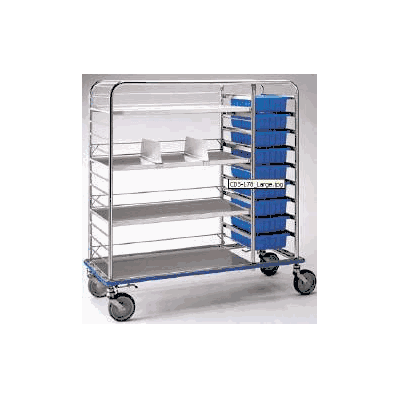 Central Supply Cart, 26.125"X66.625"X69", 4 Swivel Casters