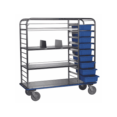 Central Supply Cart, 66-5/8"x 26-1/8"x 69",8" Casters
