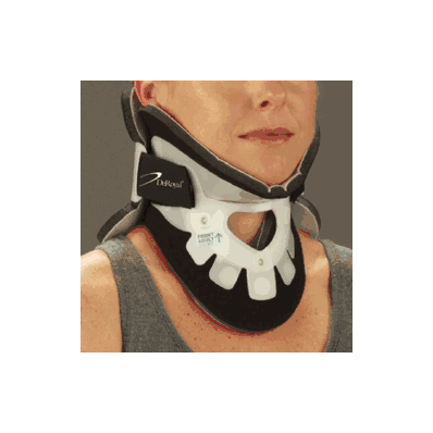 Cervical collar, short nect, rigid in plastic/foam liner 