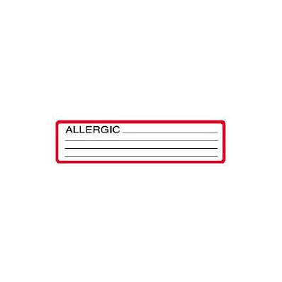 Chart Label, Allergy Alert, 1-3/8 X 5-3/8"
