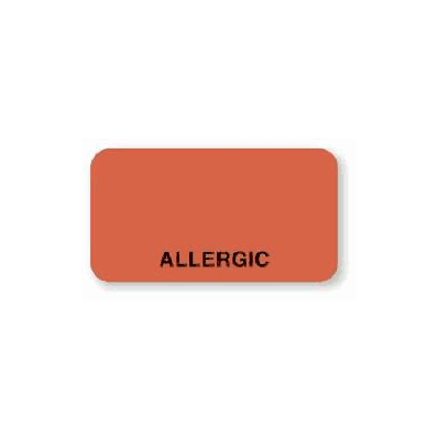 Chart Label Allergy Alert Allergic Fluorescen
