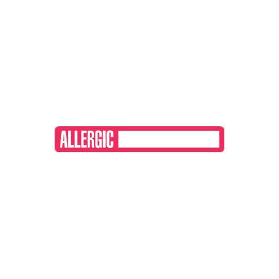Chart Label Allergy Alert Allergic Red 1 X 6-