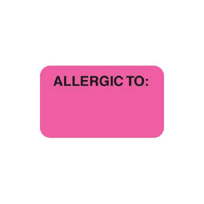 Chart Label Allergy Alert Allergic To Fluores