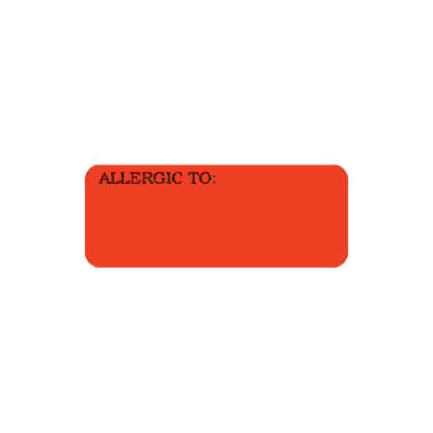 Chart Label Allergy Alert Allergic To: Fluore