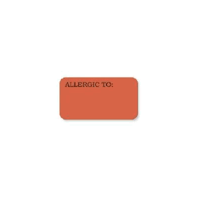 Chart Label Allergy Alert Allergic To Fluores