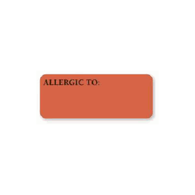 Chart Label Allergy Alert Allergic To Fluores