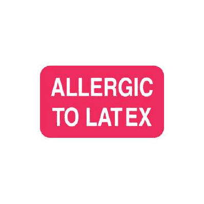Chart Label Allergy Alert Allergic To Latex P