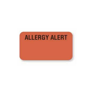 Chart Label Allergy Alert Allergy Alert Fluor