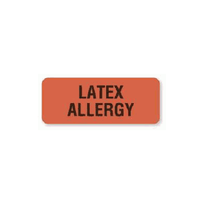 Chart Label Allergy Alert Latex Allergy Fluor