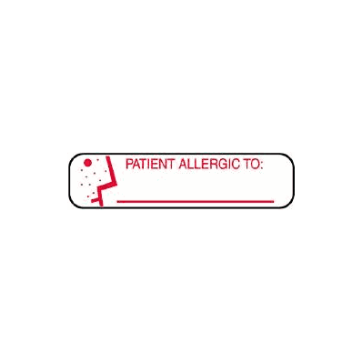 Chart Label Allergy Alert Patient Allergic To