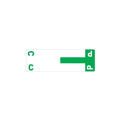 Chart Label Alphaz Tab C & P Dark Green, Whi