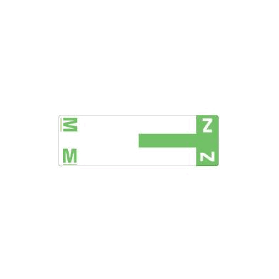 Chart Label Alphaz Tab M & Z Light Green, Wh