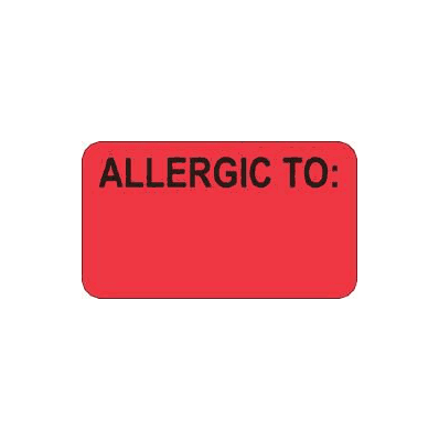 Chart Label Barkley Allergy Alert Allergic T