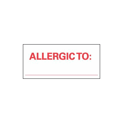 Chart Label Barkley Allergy Alert Allergic T