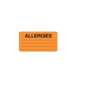Chart Label Barkley Allergy Alert Allergies