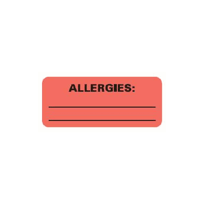 Chart Label Barkley Allergy Alert Allergies: