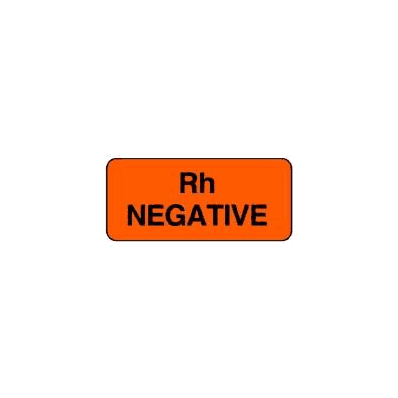 Chart Label Blood Identification Label Rh / N