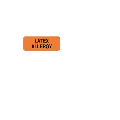 Chart Label, Latex Allergy, 7/8" X 2-1/4"