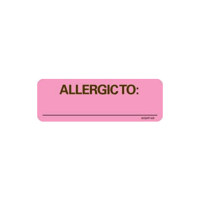 Chart Label Medvision Allergy Alert Allergic
