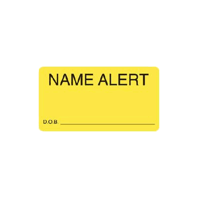 Chart Label Patient Alert Name Alert / D.O.B.