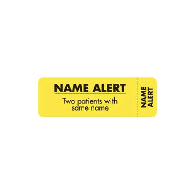 Chart Label Patient Alert Name Alert / Two Pa