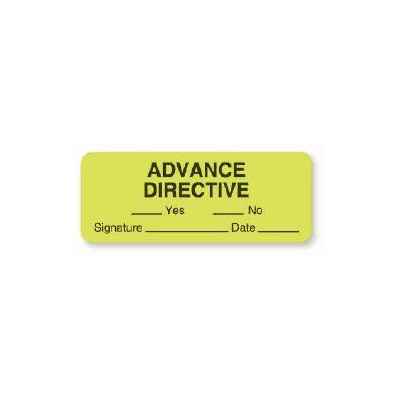 Chart Label Patient Label Advance Directive Y