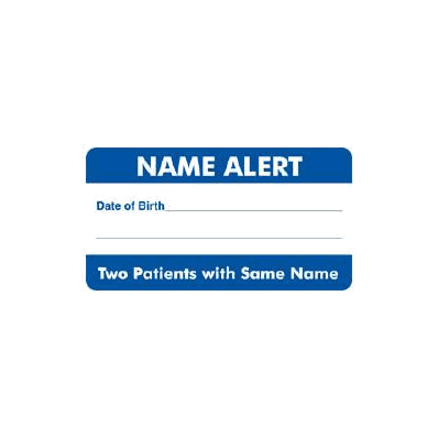 Chart Label Patient Warning Label Name Alert