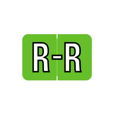 Chart Label, R-R, 1-1/2" X 1", Green