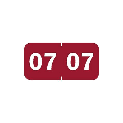 Chart Label Tab 07 | 07 Red 3/4 Inch - Label,
