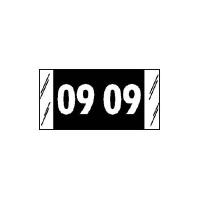 Chart Label Tab 09|09 Black 3/4 Inch - Labe