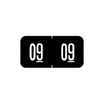 Chart Label Tab 09|09 Black 3/4 Inch - Labe