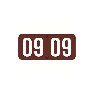 Chart Label Tab 09|09 Brown 1/2 Inch - Labe