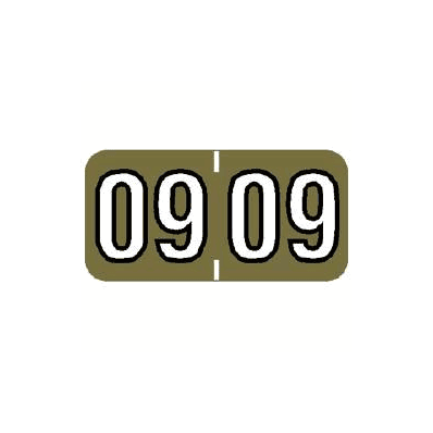 Chart Label Tab 09|09 Gold 3/4 Inch - Label
