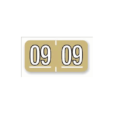 Chart Label Tab 09|09 Gold 3/4 X 1-1/2 Inch