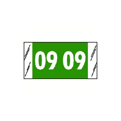 Chart Label Tab 09|09 Green 3/4 Inch - Labe