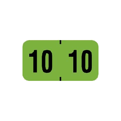 Chart Label Tab 10|10 Green 3/4 Inch - Labe