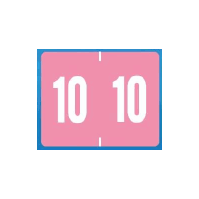 Chart Label Tab 10|10 Pink 1 X 1-1/4 Inch -
