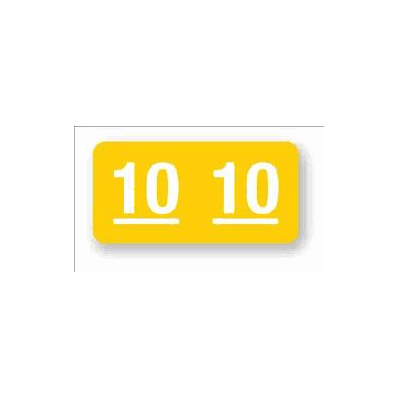 Chart Label Tab 10|10 Yellow 1/2 X 1 Inch -