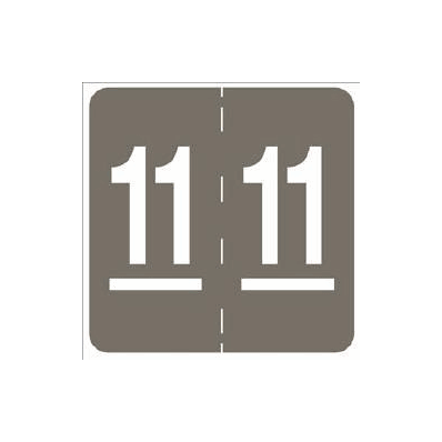 Chart Label Tab 11|11 Gray 1.875 X 1.875 In