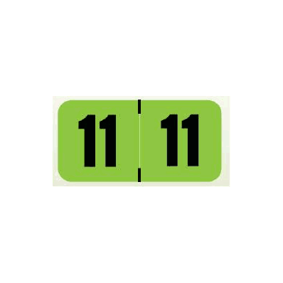 Chart Label Tab 11|11 Green 1-1/2 X 3/4 Inc