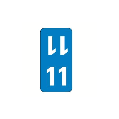 Chart Label Tab 11|11 Light Blue 1/2 X 1 In