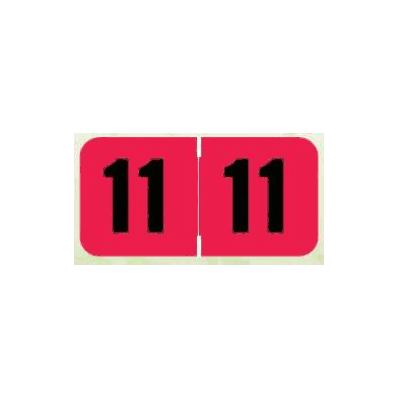 Chart Label Tab 11|11 Red 1-1/2 X 3/4 Inch