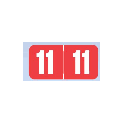 Chart Label Tab 11|11 Red 1-1/2 X 3/4 Inch
