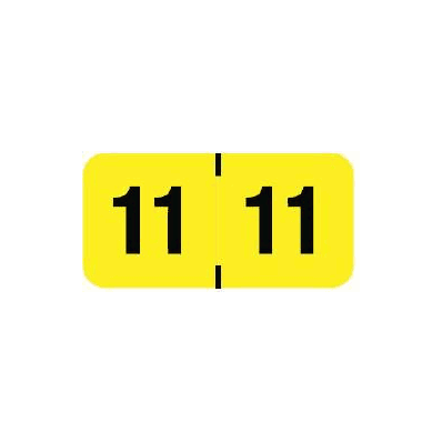Chart Label Tab 11|11 Yellow 1-1/2 X 3/4 In