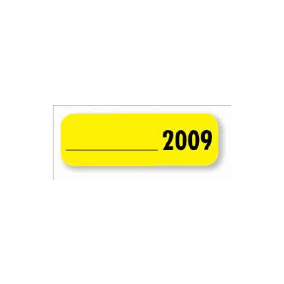 Chart Label Tab 2009|2009 Yellow 1-1/2 X 1/