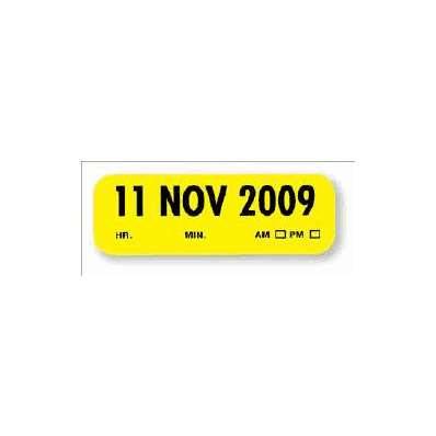 Chart Label Tab 2009|2009 Yellow 1-1/2 X 1/