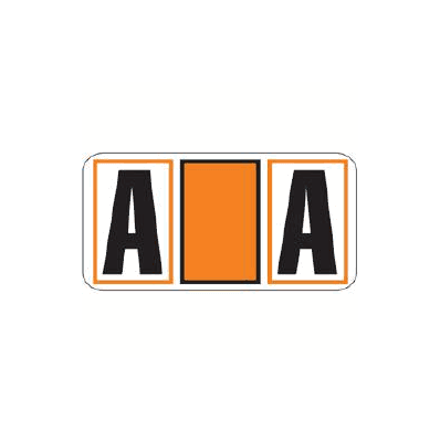 Chart Label Tab A|A Orange 15/16 X 1-5/8 In